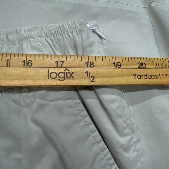Eileen Fisher Pants 1X Light Gray Wide Leg Elastic Waist Side Zip Organic Cotton - Picture 9 of 13